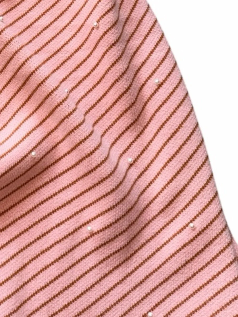 NWT Lele  Oversized Two-Tone Pearl Saturday Stripe Ribbed Scarf 97.5